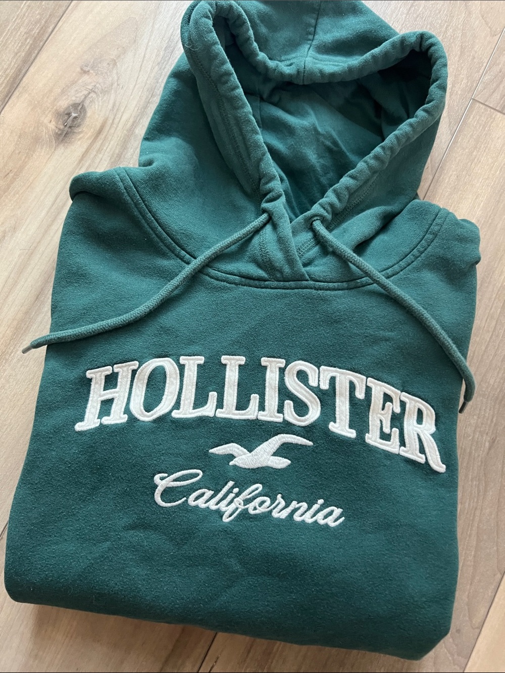 Hollister Dark Teal Hooded Sweatshirt with embroidered Logo XL